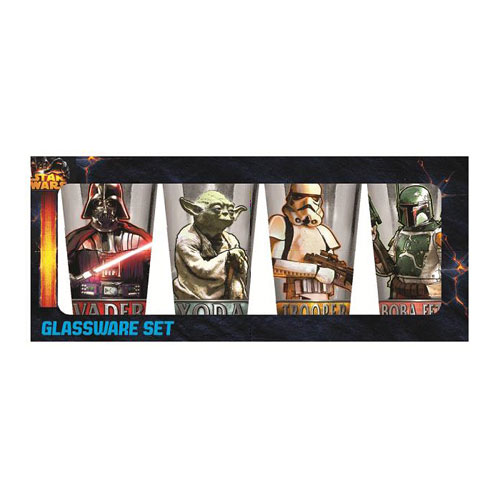 Star Wars Characters with Names 16 oz. Pint Glass 4-Pack